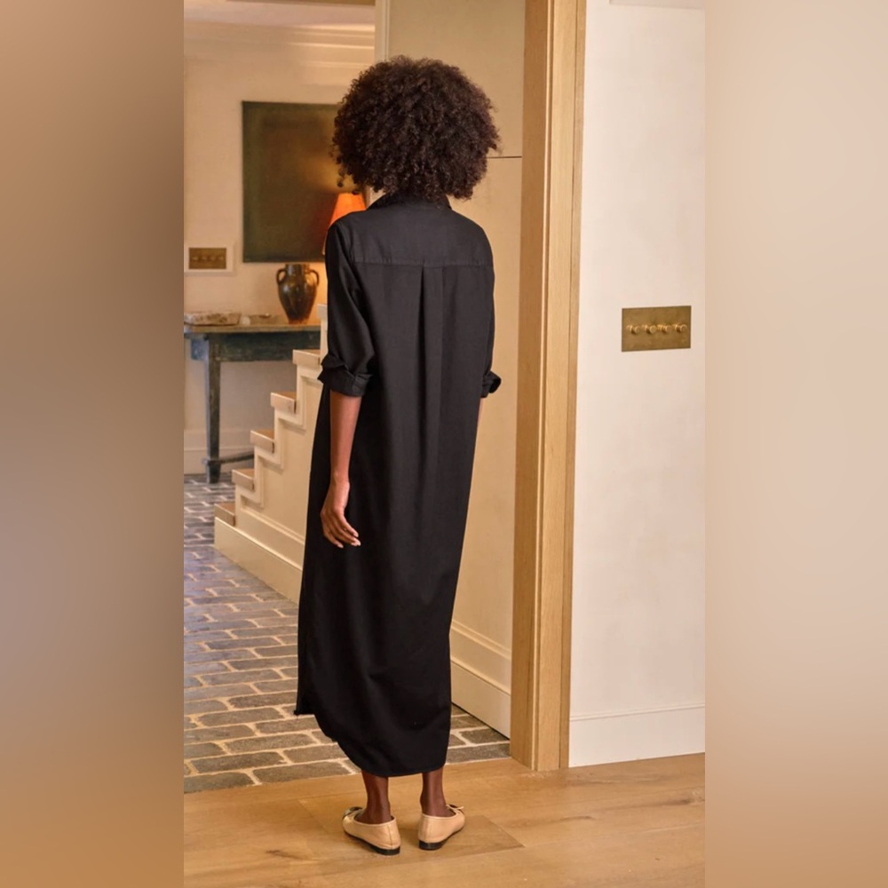 Frank & Eileen Rory Maxi Shirt Dress Famous Denim in Black Size XS - Picture 2 of 16